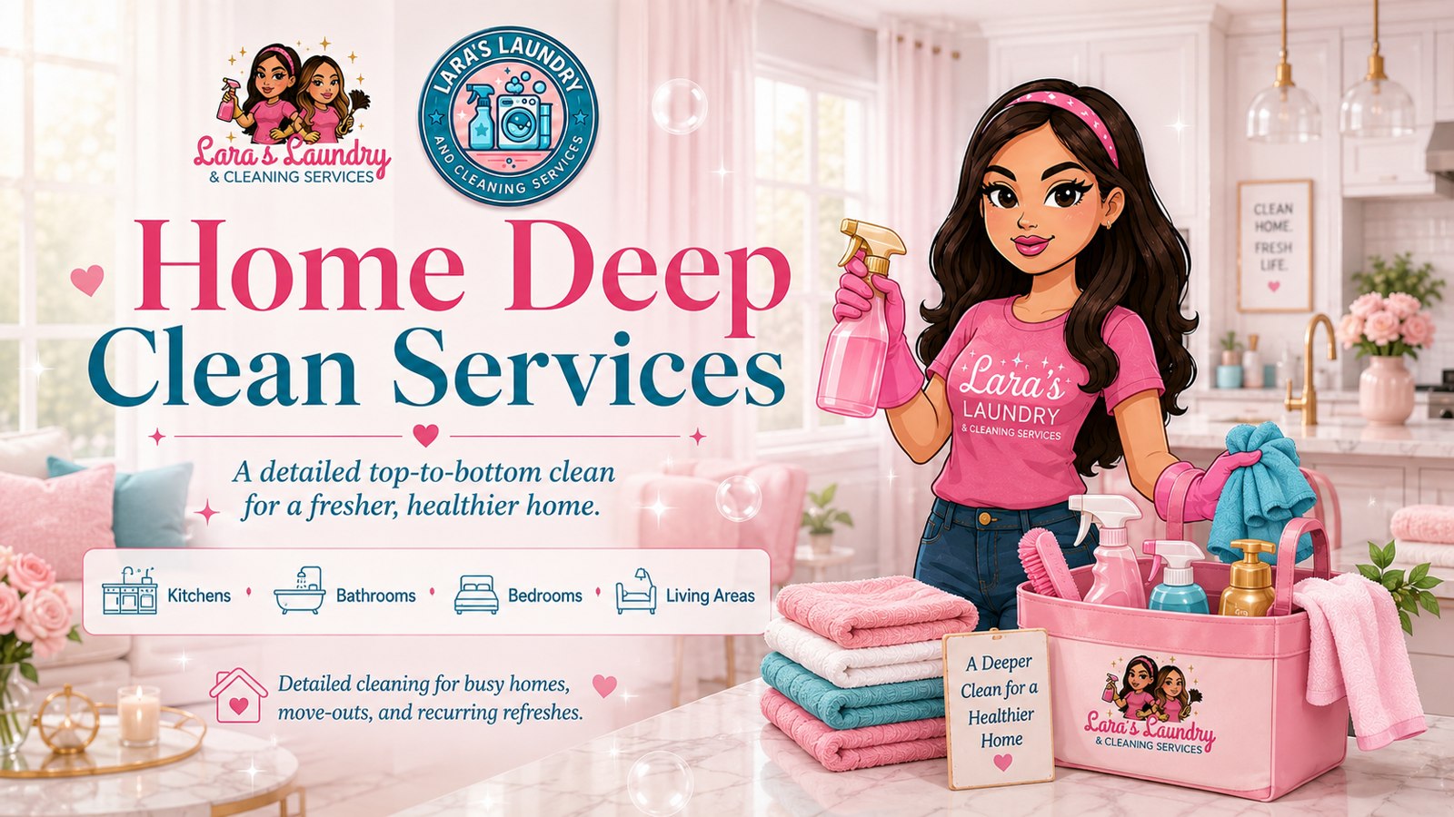 Lara's Home Deep Clean Services — a detailed top-to-bottom clean for a fresher, healthier home