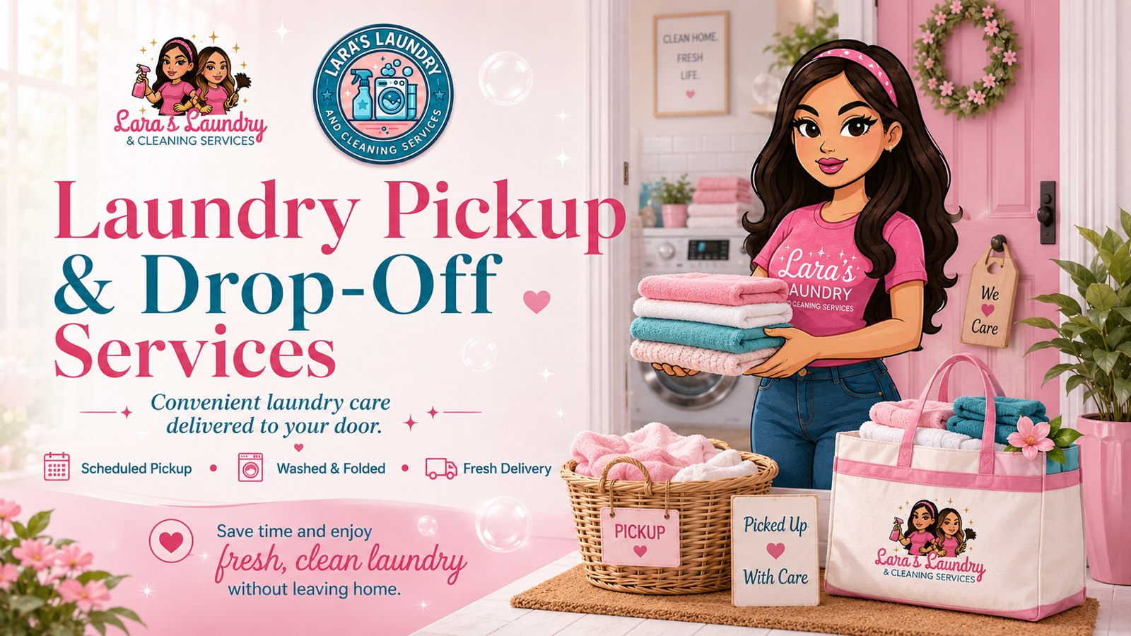 Lara's Laundry Pickup & Drop-Off Services — convenient laundry care delivered to your door