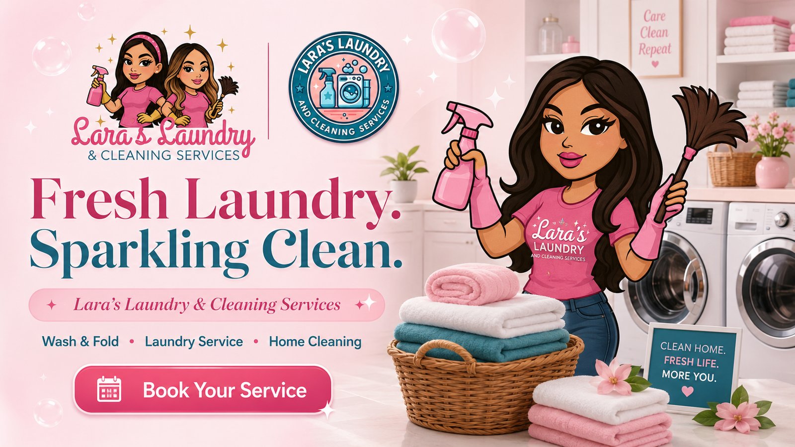 Lara's Laundry & Cleaning Services — Fresh Laundry. Sparkling Clean.
